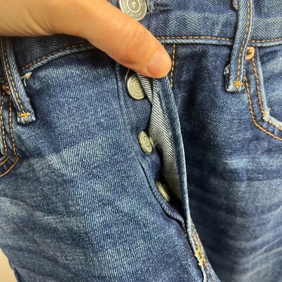 GRLFRND Yasmin Mid Rise Skinny Jeans Size 26 Joan Jett Wash Blue Button Fly - Picture 9 of 13